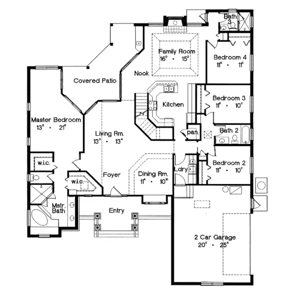 Prairie House Plan First Floor - Bakers Mill Neoclassical Home 047D-0121 - Search House Plans and More