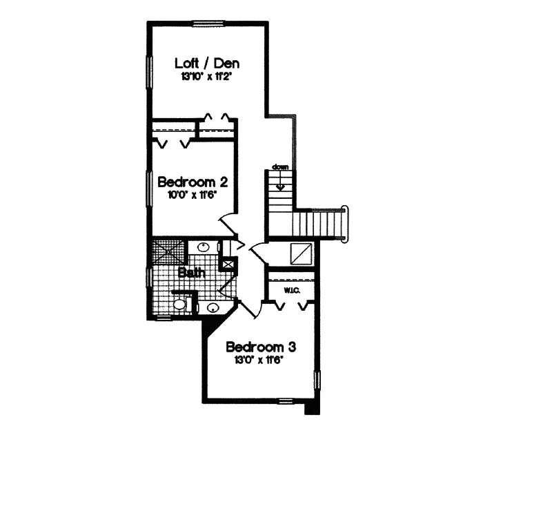 Italian House Plan Second Floor - Pompano Beach Sunbelt Home 047D-0122 - Shop House Plans and More