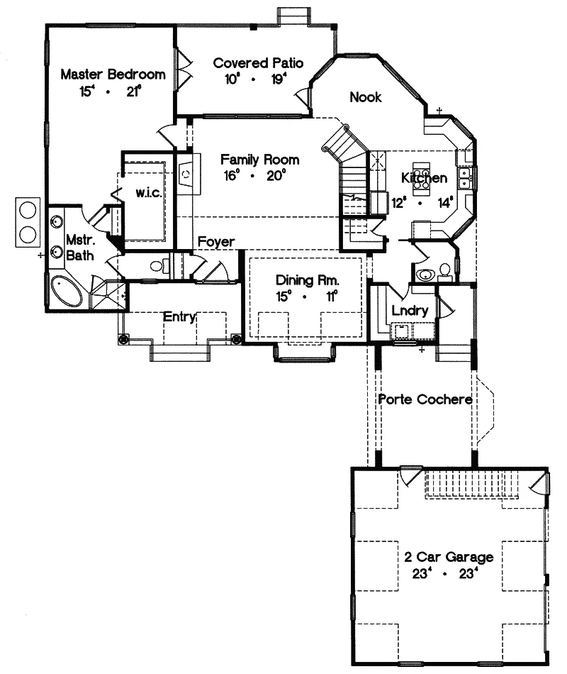 Country House Plan First Floor - Vizcaya Southern European Home 047D-0124 - Shop House Plans and More