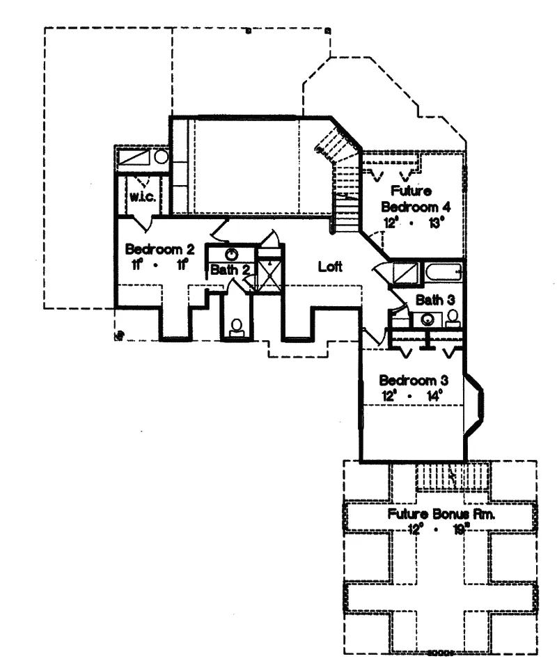 Country House Plan Second Floor - Vizcaya Southern European Home 047D-0124 - Shop House Plans and More