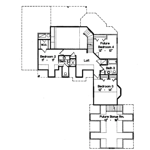 Southern House Plan Second Floor - Vizcaya Southern European Home 047D-0124 - Shop House Plans and More