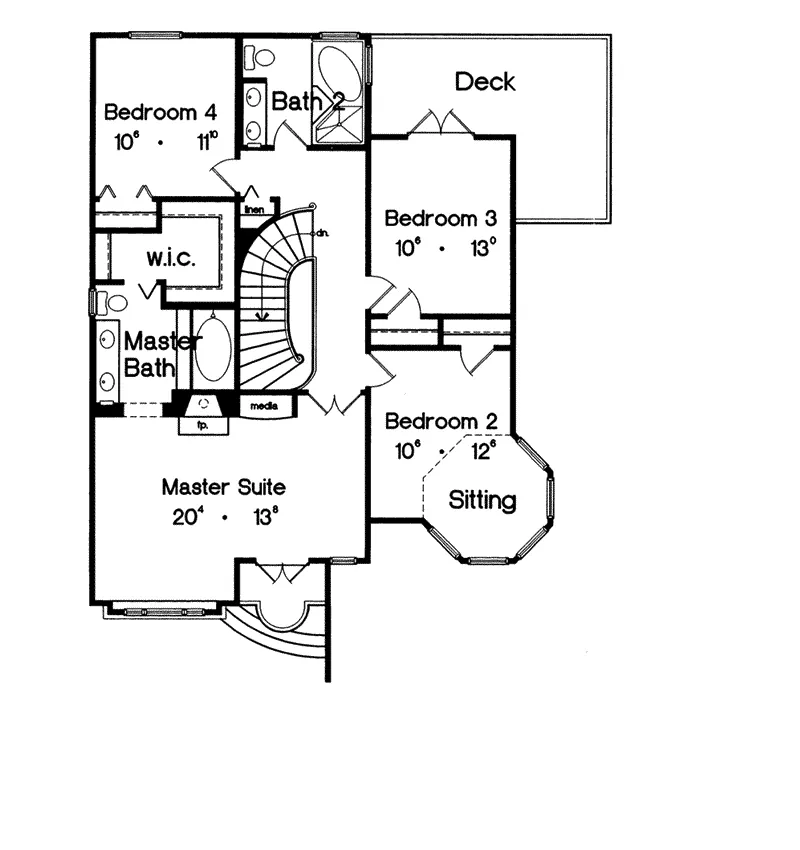 Victorian House Plan Second Floor - Lamont Victorian Sunbelt Home 047D-0131 - Shop House Plans and More