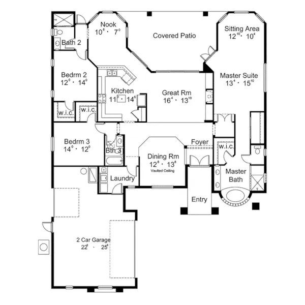 Adobe House Plans & Southwestern Home Design First Floor - Carrabelle Luxury Home 047D-0135 - Search House Plans and More