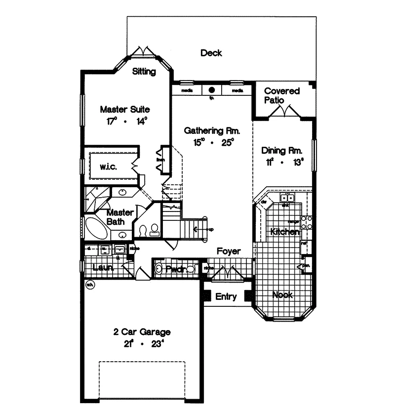 Traditional House Plan First Floor - Nassau Hill Sunbelt Home 047D-0138 - Shop House Plans and More