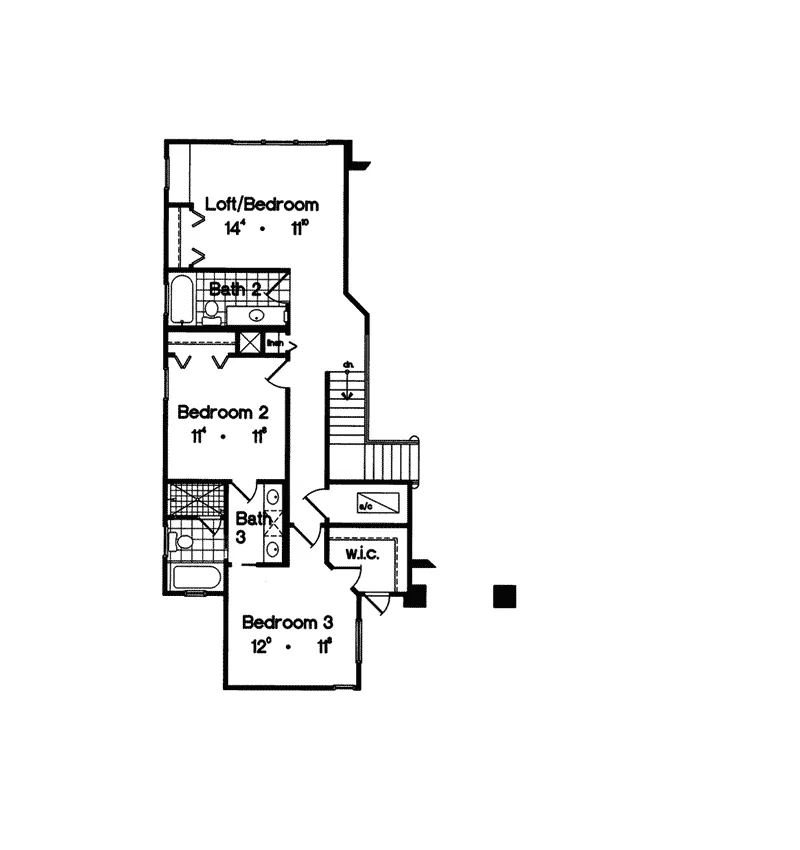 Traditional House Plan Second Floor - Nassau Hill Sunbelt Home 047D-0138 - Shop House Plans and More