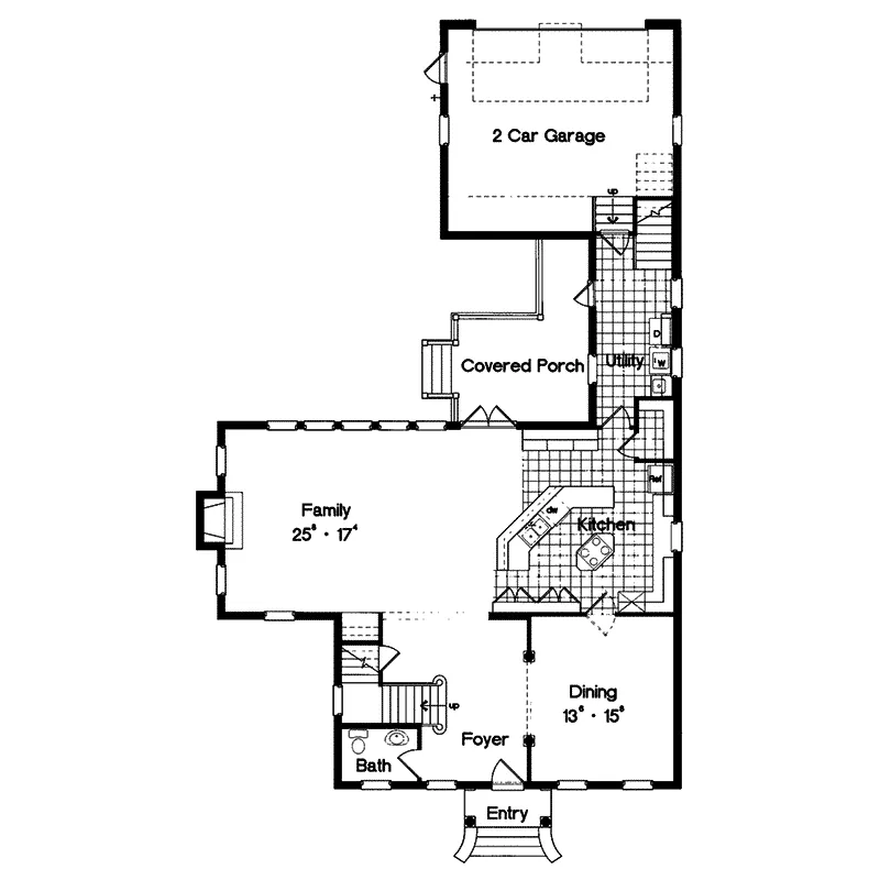 Early American House Plan First Floor - Vilano Colonial Home 047D-0139 - Shop House Plans and More