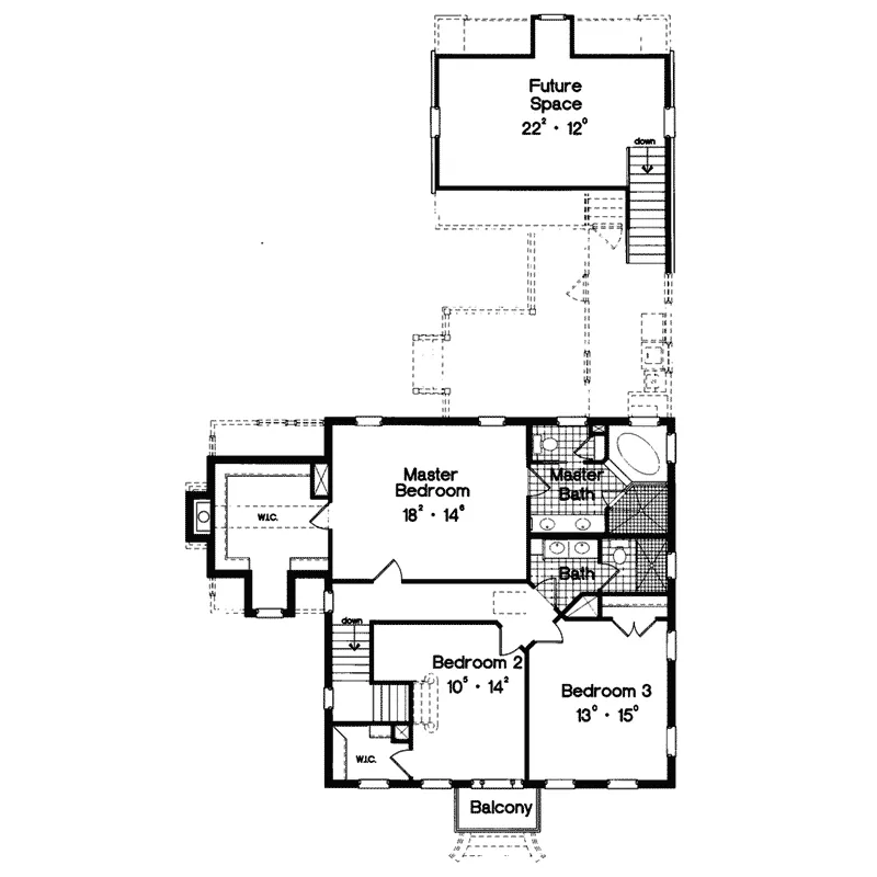 Traditional House Plan Second Floor - Vilano Colonial Home 047D-0139 - Shop House Plans and More