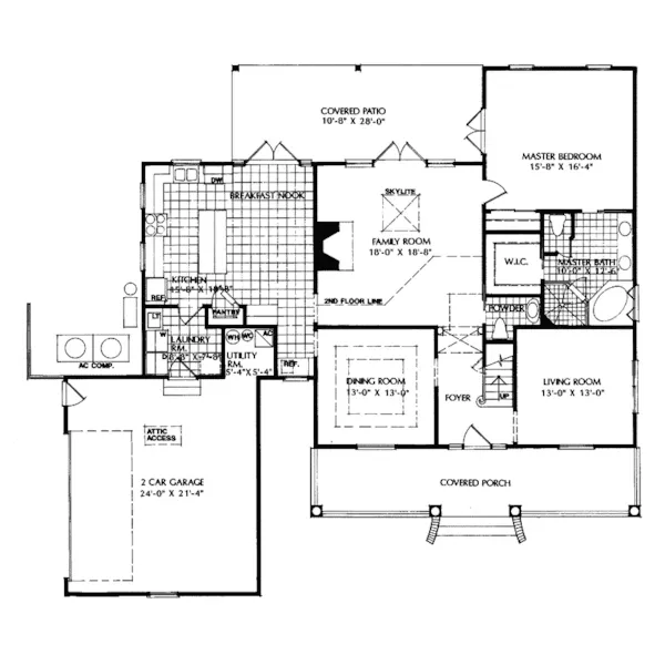 Farmhouse Plan First Floor - Ponte Vedra Cape Cod Style Home 047D-0141 - Shop House Plans and More