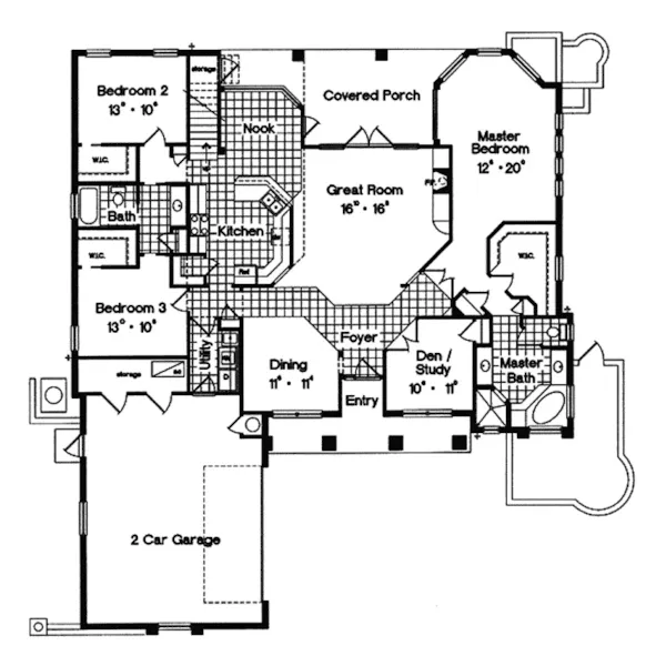 Santa Fe House Plan First Floor - Amelia Island Florida Home 047D-0142 - Search House Plans and More