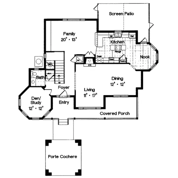 Country House Plan First Floor - Wothington Spring Country Home 047D-0145 - Shop House Plans and More