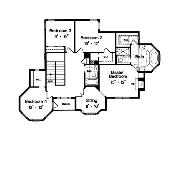 Country House Plan Second Floor - Wothington Spring Country Home 047D-0145 - Shop House Plans and More