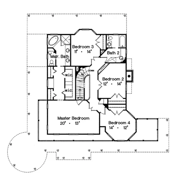 Southern House Plan Second Floor - Keaton Hill Victorian Home 047D-0152 - Search House Plans and More