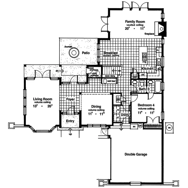 Traditional House Plan First Floor - Shady Bay Traditional Home 047D-0153 - Shop House Plans and More
