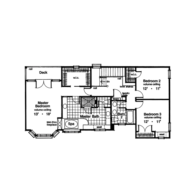 Traditional House Plan Second Floor - Shady Bay Traditional Home 047D-0153 - Shop House Plans and More