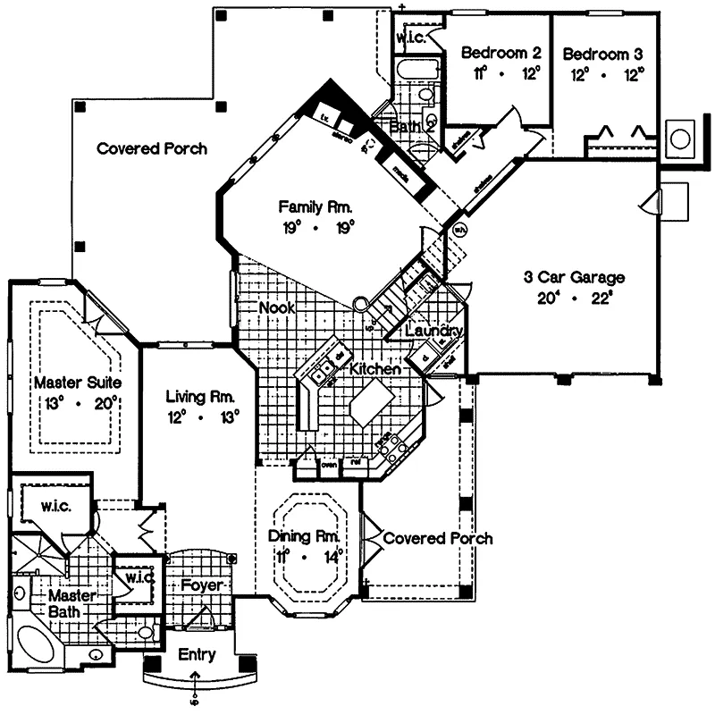 Florida House Plan First Floor - Grandvista Sunbelt Home 047D-0155 - Search House Plans and More