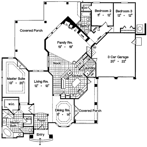 Sunbelt House Plan First Floor - Grandvista Sunbelt Home 047D-0155 - Search House Plans and More