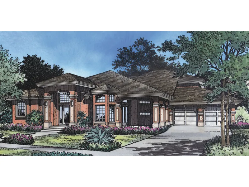 Florida House Plan Front Image - Grandvista Sunbelt Home 047D-0155 - Search House Plans and More