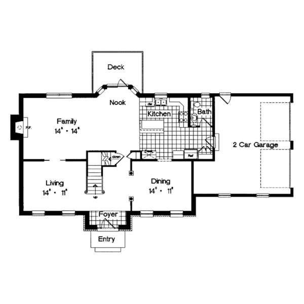 Georgian House Plan First Floor - Lighthouse Point Colonial Home 047D-0156 - Shop House Plans and More