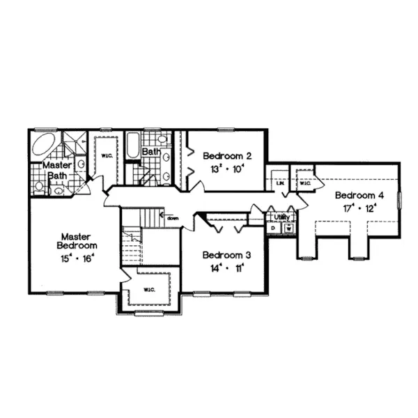 Georgian House Plan Second Floor - Lighthouse Point Colonial Home 047D-0156 - Shop House Plans and More