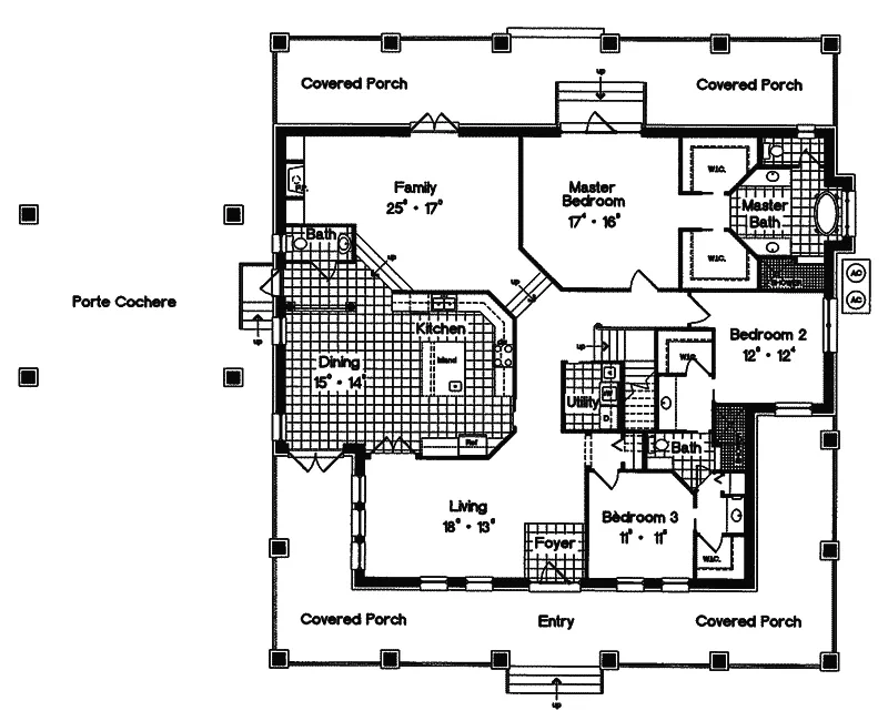 Country House Plan First Floor - Bloxham Country Home 047D-0157 - Search House Plans and More