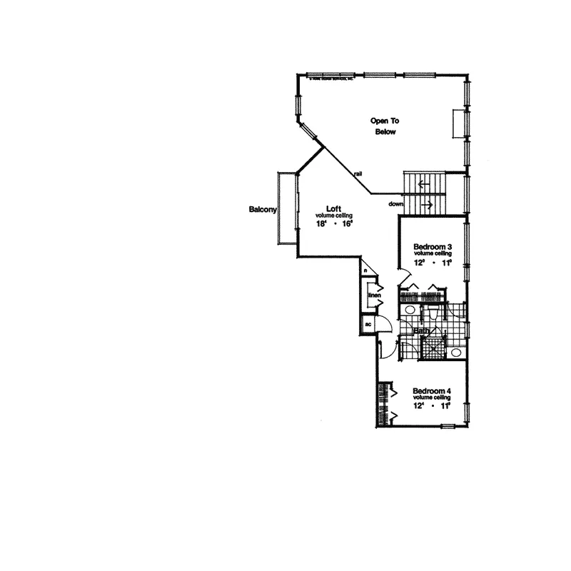 Sunbelt House Plan Second Floor - San Marcos Adobe Home 047D-0158 - Shop House Plans and More