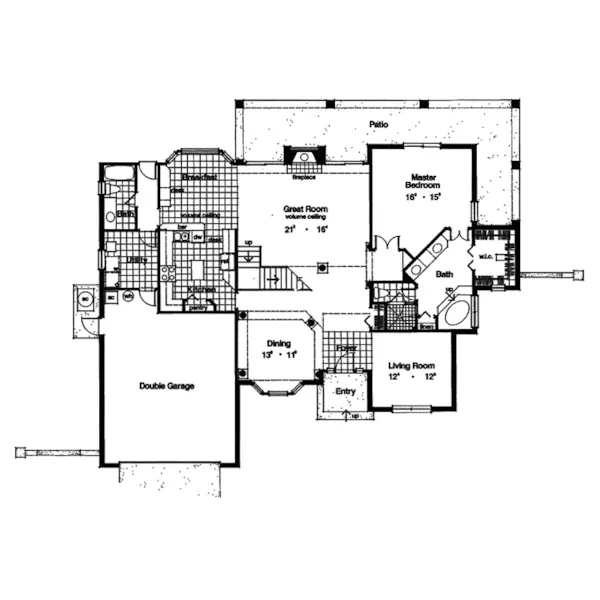 Sunbelt House Plan First Floor - Neptune Beach Sunbelt Home 047D-0160 - Shop House Plans and More