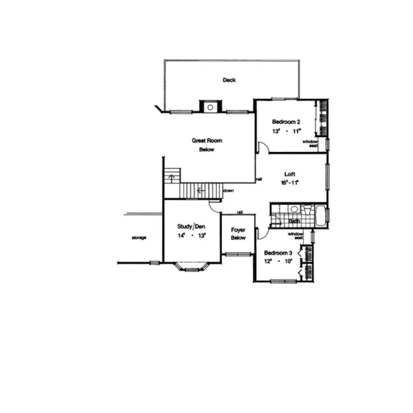 Sunbelt House Plan Second Floor - Neptune Beach Sunbelt Home 047D-0160 - Shop House Plans and More