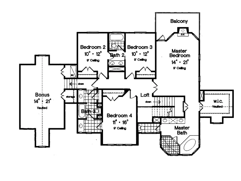 Sunbelt House Plan Second Floor - Penney Farms Victorian Home 047D-0162 - Shop House Plans and More