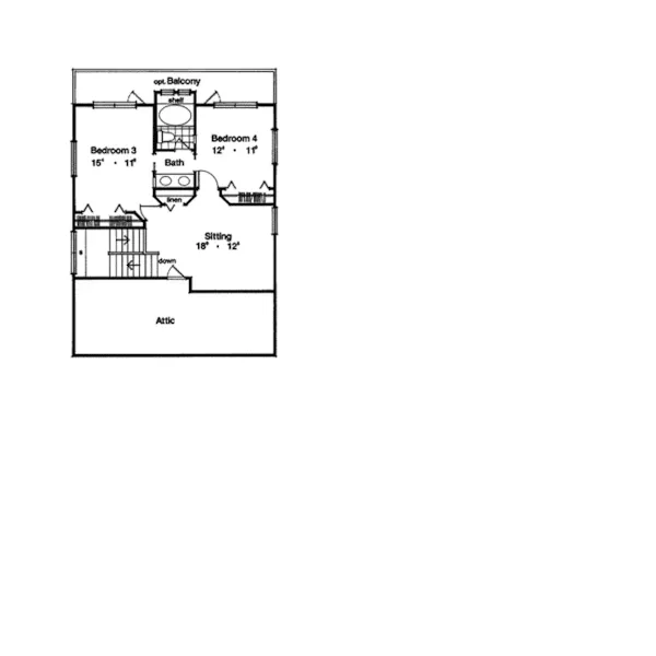 Sunbelt House Plan Second Floor - Daytona Southwestern Style Home 047D-0164 - Search House Plans and More