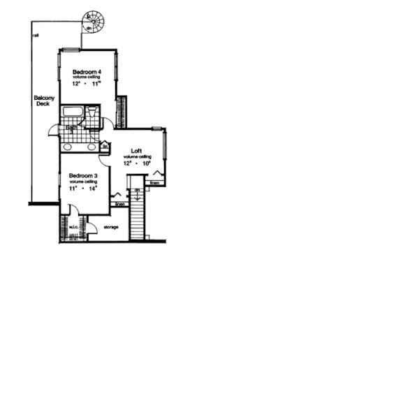 Santa Fe House Plan Second Floor - Palm Valley Sunbelt Home 047D-0165 - Shop House Plans and More