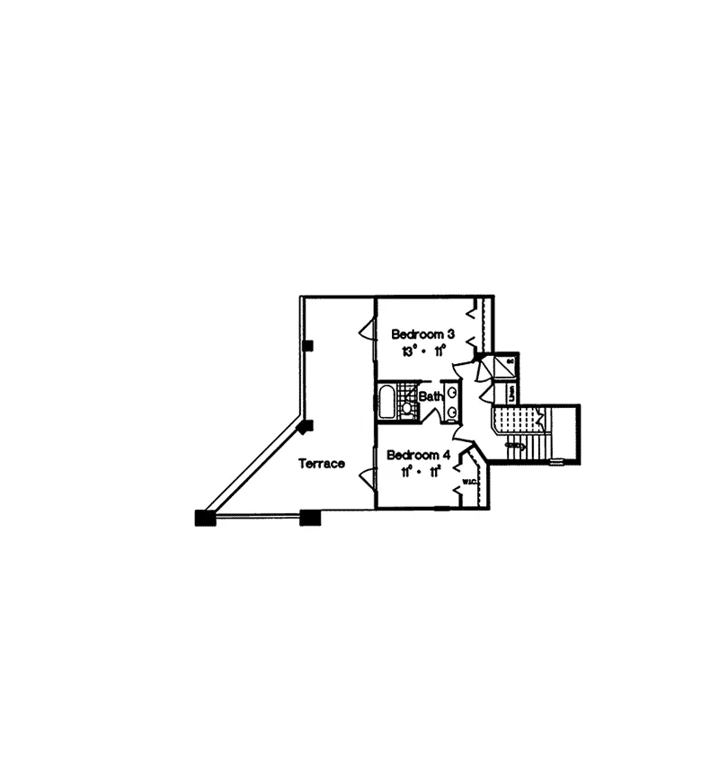 Florida House Plan Second Floor - Trenton Park Tudor Style Home 047D-0168 - Shop House Plans and More