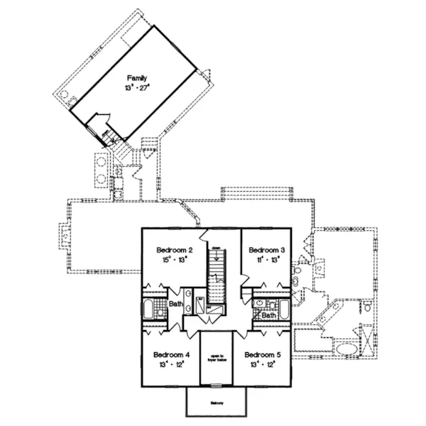 Sunbelt House Plan Second Floor - Turnbull Plantation Home 047D-0171 - Shop House Plans and More