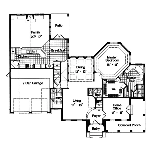 Luxury House Plan First Floor - Federal Point Georgian Home 047D-0172 - Search House Plans and More