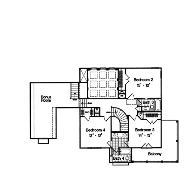 Luxury House Plan Second Floor - Federal Point Georgian Home 047D-0172 - Search House Plans and More