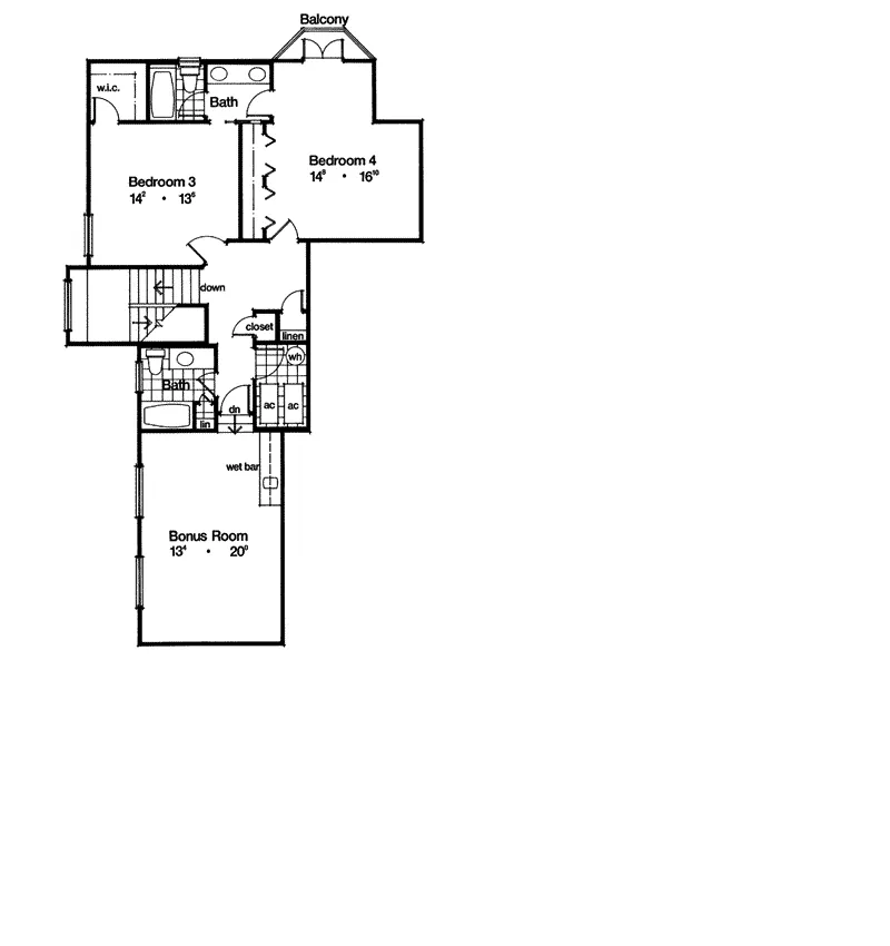Spanish House Plan Second Floor - Shadowood Southern Home 047D-0173 - Shop House Plans and More