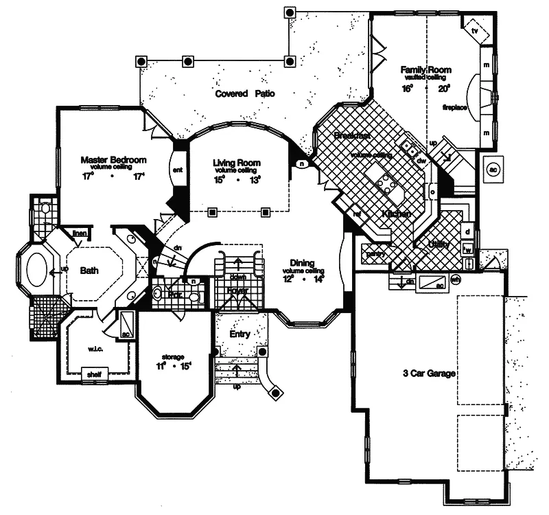 Luxury House Plan First Floor - San Mateo Mediterranean Home 047D-0174 - Shop House Plans and More