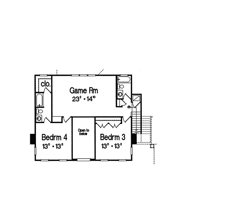 Tudor House Plan Second Floor - Dixie Hill Farmhouse 047D-0176 - Search House Plans and More