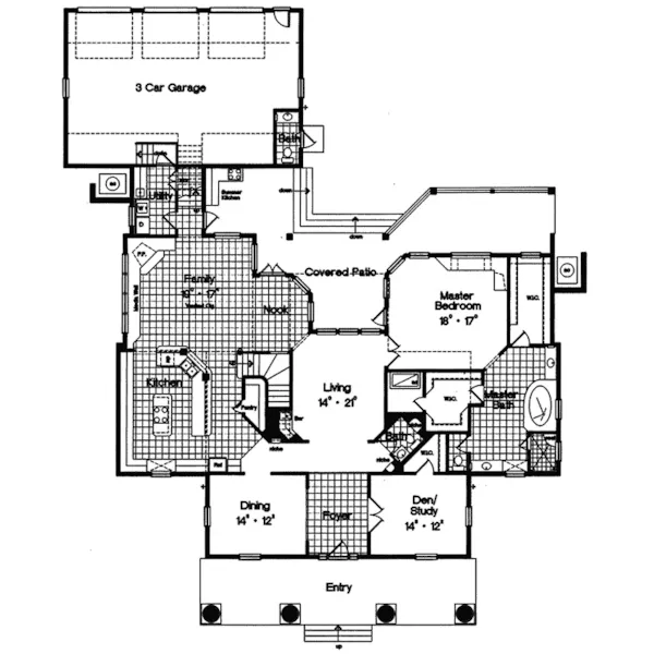 Southern Plantation House Plan First Floor - Dunnellon Plantation Home 047D-0178 - Search House Plans and More