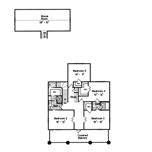 Southern Plantation House Plan Second Floor - Dunnellon Plantation Home 047D-0178 - Search House Plans and More