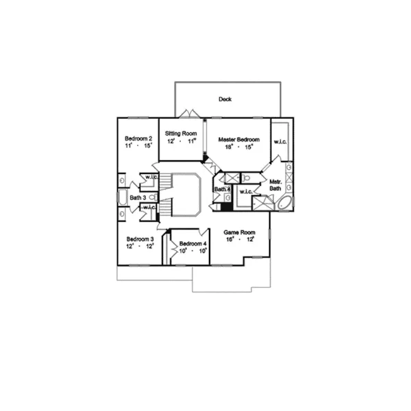 Greek Revival House Plan Second Floor - Fowler Bluff Country Home 047D-0179 - Search House Plans and More