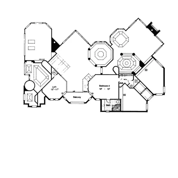 Santa Fe House Plan Second Floor - Volusia Sunbelt Home 047D-0182 - Shop House Plans and More