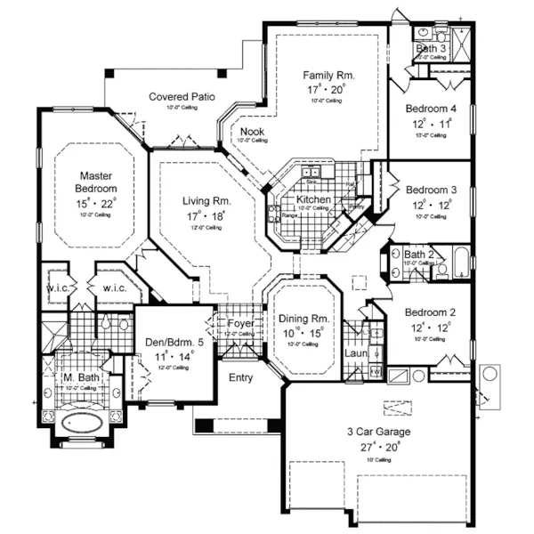 Mediterranean House Plan First Floor - Palmdale Luxury Sunbelt Home 047D-0194 - Shop House Plans and More