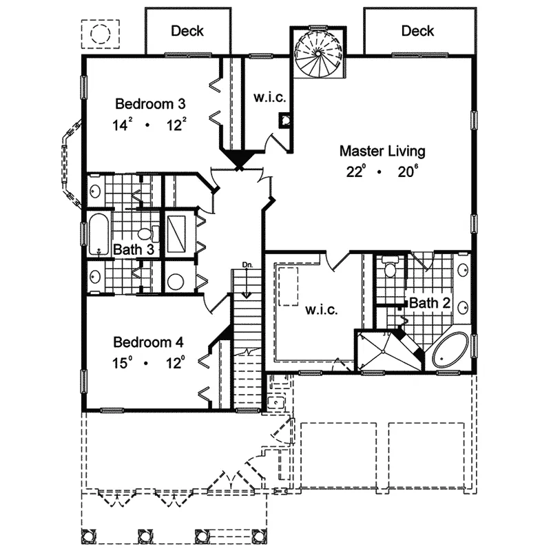Florida House Plan Second Floor - Sebring Bay Adobe Sunbelt Home 047D-0195 - Shop House Plans and More