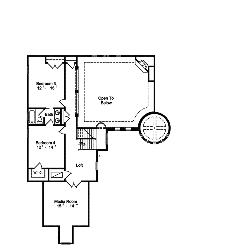 Spanish House Plan Second Floor - Islandia Mediterranean Home 047D-0198 - Search House Plans and More