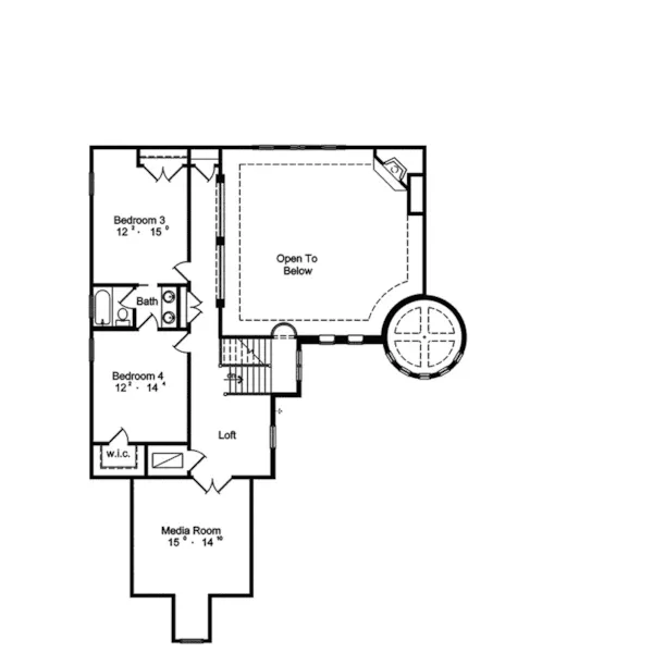 Santa Fe House Plan Second Floor - Islandia Mediterranean Home 047D-0198 - Search House Plans and More