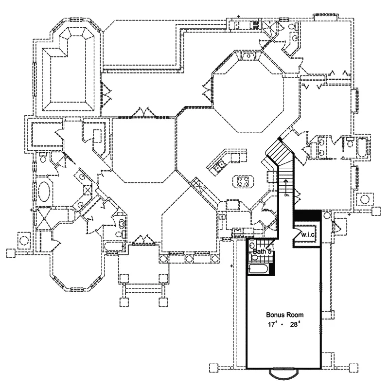 Ranch House Plan Bonus Room - Tropical Gulf Southwestern Home 047D-0200 - Shop House Plans and More