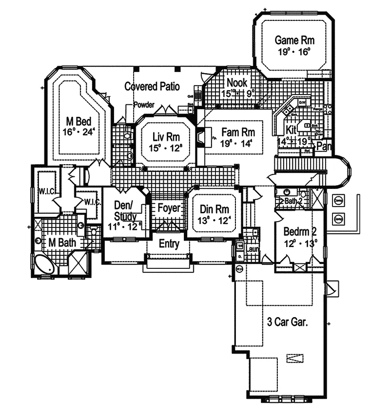Luxury House Plan First Floor - Pedro Island Mediterranean Home 047D-0201 - Shop House Plans and More