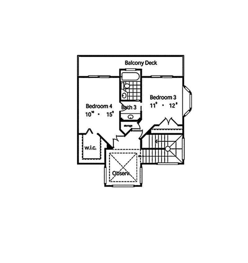 Sunbelt House Plan Second Floor - Punta Gorda Mediterranean Home 047D-0204 - Shop House Plans and More