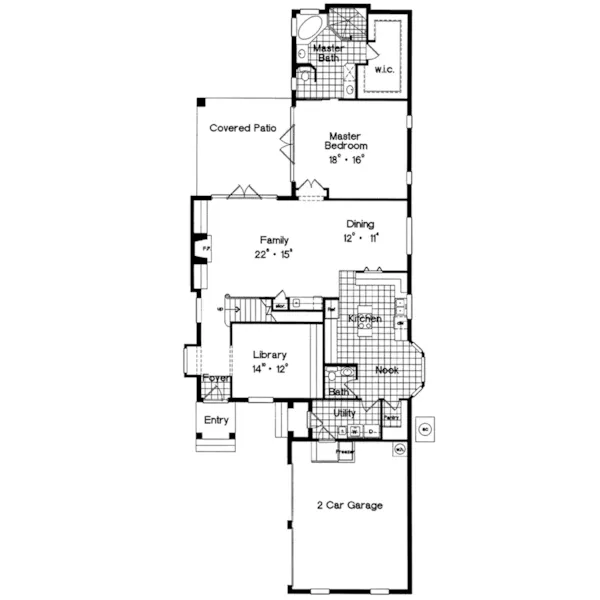 Country House Plan First Floor - Estero Colonial Home 047D-0205 - Search House Plans and More