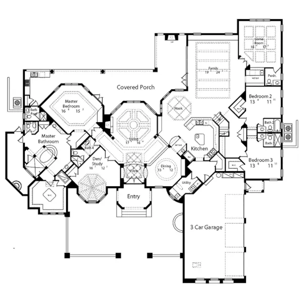 Contemporary House Plan First Floor - Citrus Hill Luxury Home 047D-0212 - Search House Plans and More